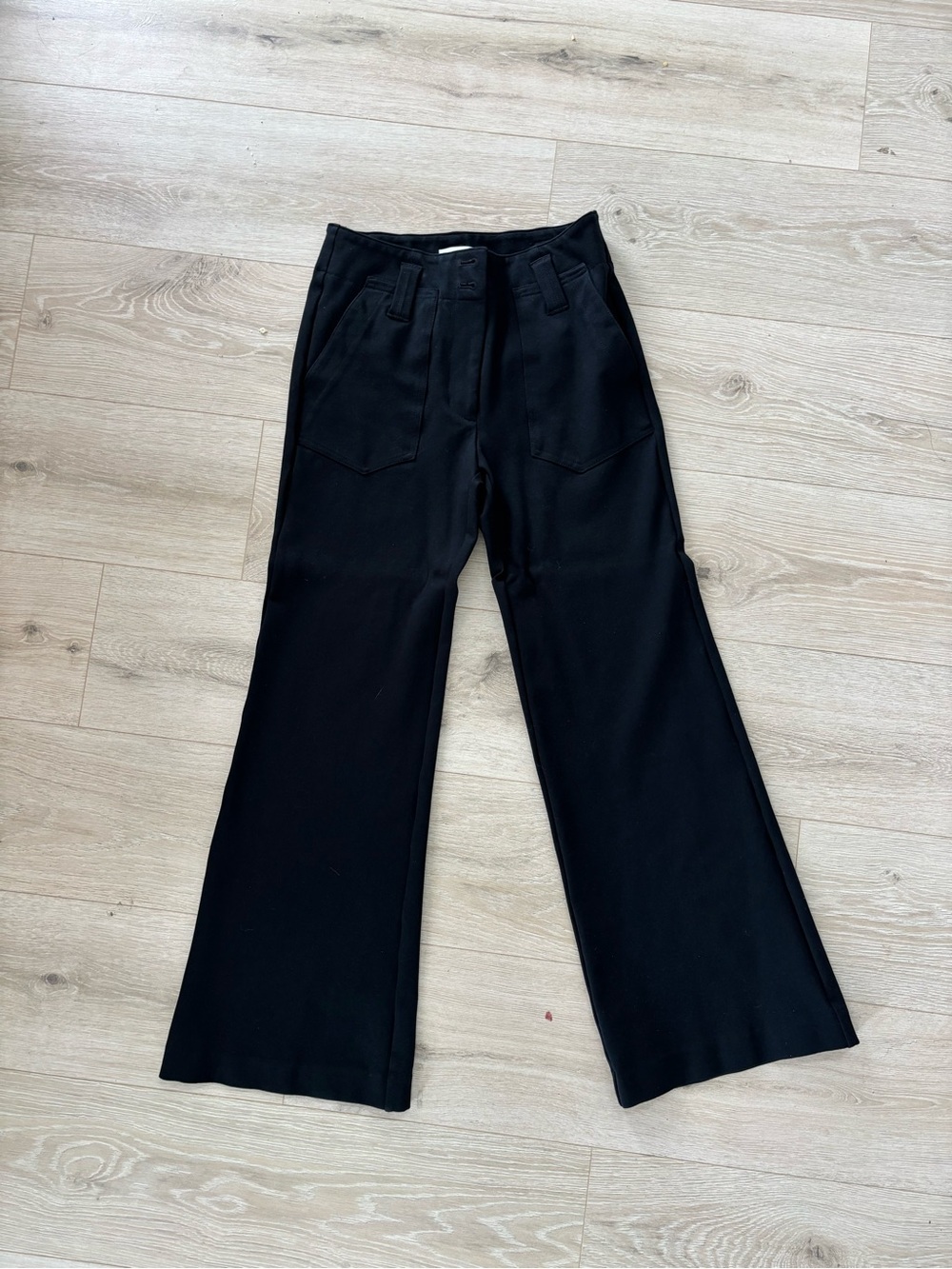 Anthropologie Maeve Black Wide-Leg High-Rise Pants Office Workwear